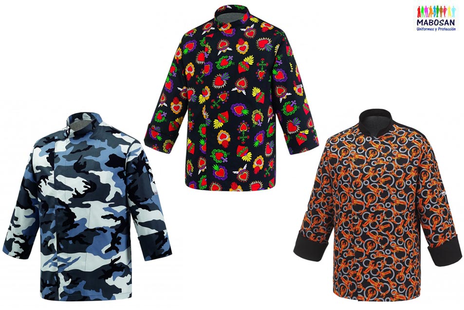 chaqueta cocinero estampada