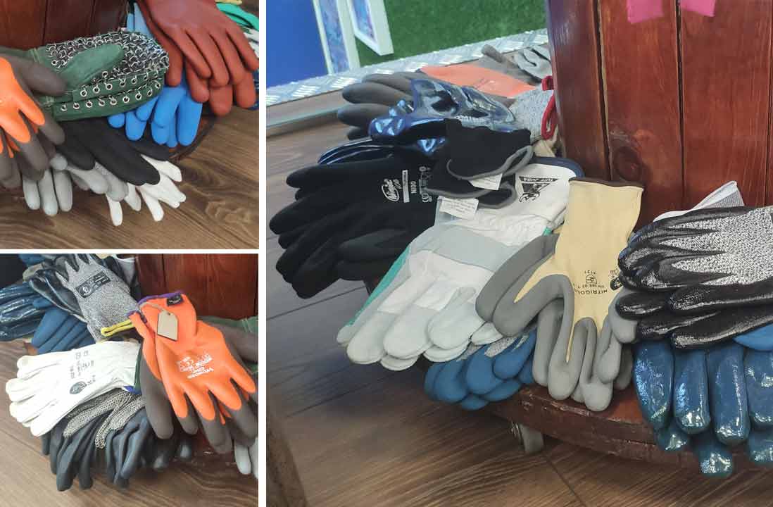 Guantes de trabajo en exposición Mabosan